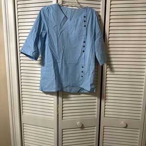 Light Blue Button-Up Top